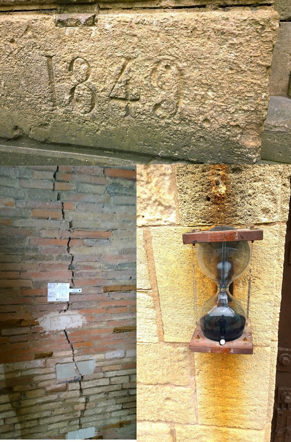 La première pierre, la fissure, une clepsydre La première pierre, la fissure, une clepsydre